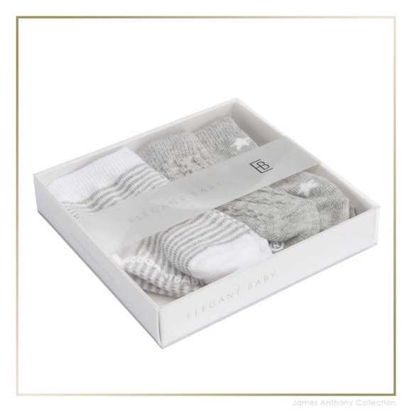 Elegant Baby Tonal Socks - 3pk Gray - Picture 1 of 2